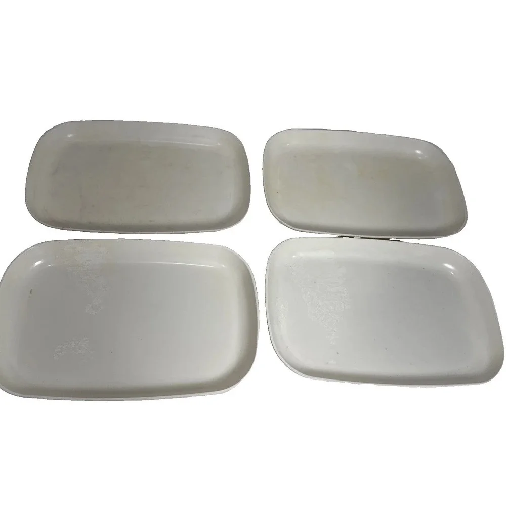 4 Vintage Anchor Hocking Microwave Plates/Trays #452 Hi-Heat 8